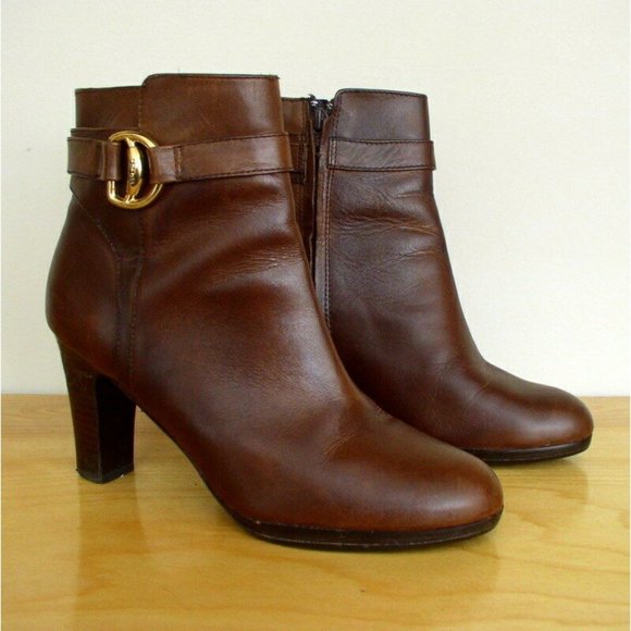 Lauren Ralph Lauren Shoes - Ralph Lauren Brown Leather Belted Mandy Boot